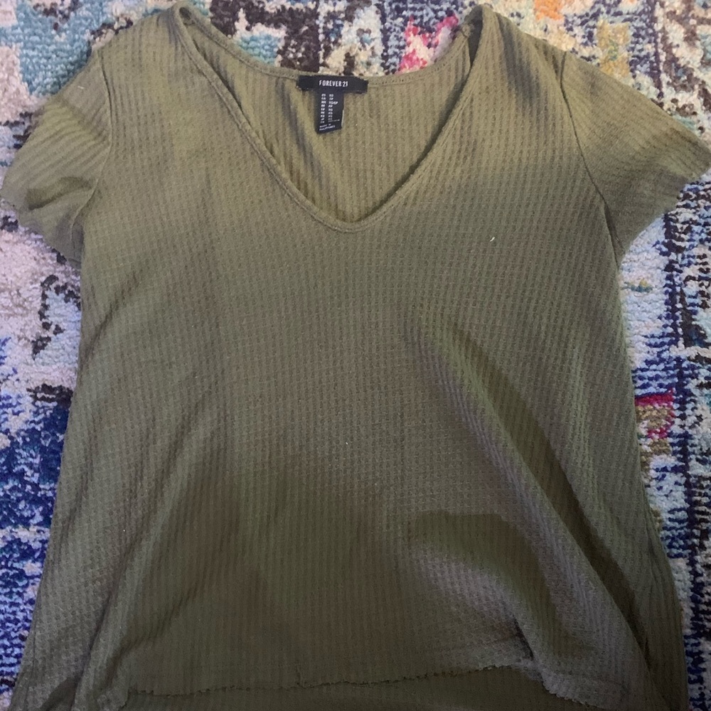 waffle v neck tee